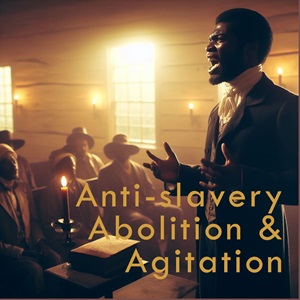 An African American man exhorts his congregation to action, circa 1850.